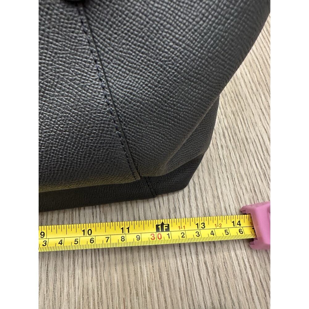 Coach Ava Crossgrain F57526 Navy Leather Tote Bag Zip Top Shoulder Bag Classic - Picture 12 of 14